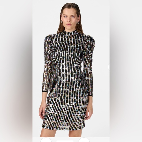 BNWT Y.A.S Yasbina LS Sequin Mini Dress - Size S - Picture 4 of 13
